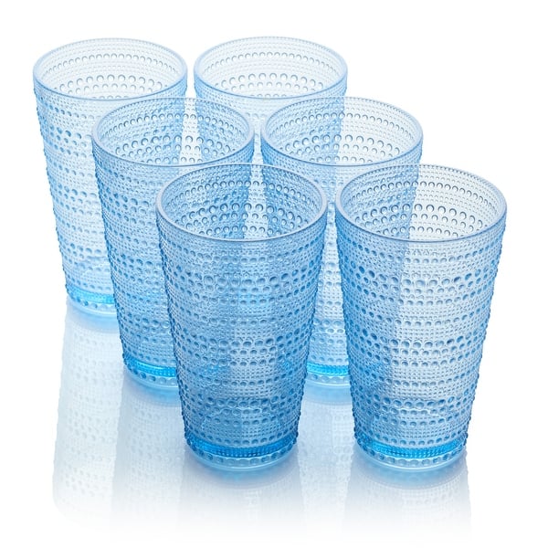slide 2 of 22, Certified International Santa Fe Set of 6 Acrylic Ice Tea Glass 22 oz - 3.75"W x 3.75"D x 6.25"H Blue
