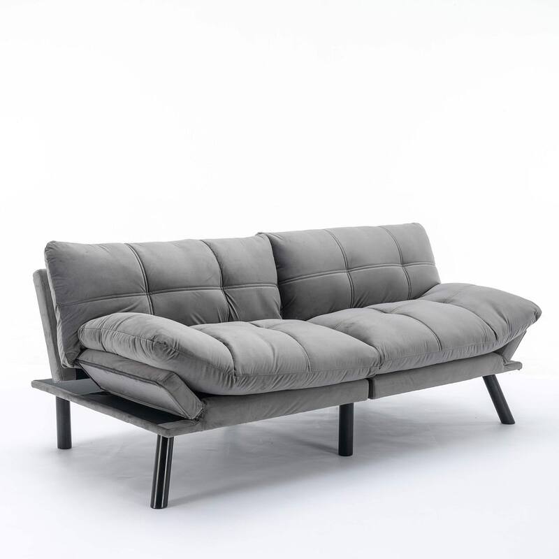 Modern Upholstered 2-Seater Sofa Bed with Adjustable Backrest and Armrests - 70:l