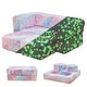 preview thumbnail 19 of 30, Grondin Kids Modular Loveseat with Ottoman, Convertible Sofa Bed with Sherpa Upholstered and Density Sponge Padding Rainbow Unicorn