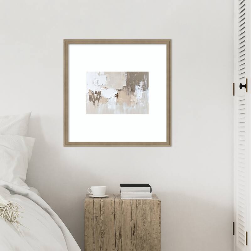 Textured Silence No. 2 by Irena Orlov Wood Framed Wall Art Print - Florence Light Brown