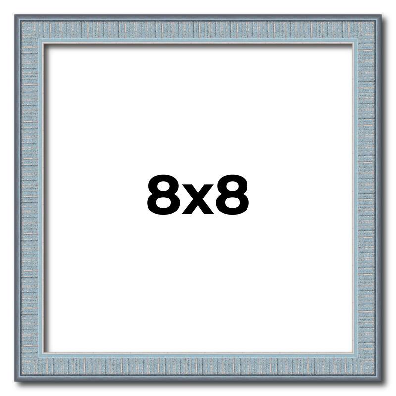 8x8 Frame Rustic Sky Blue Solid Wood Picture Frame | 0.75 Inch