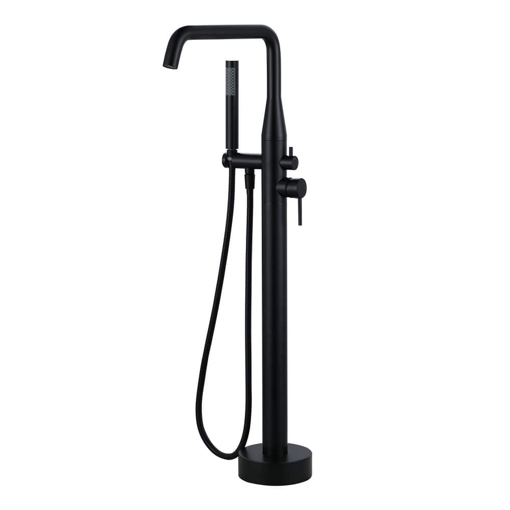 WOWOW Minimalist Freestanding Bathtub Faucet with Handheld Shower