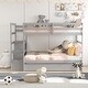 preview thumbnail 21 of 25, Costway Twin Over Twin Bunk Bed with Trundle Stairway and Storage - 39'' x 75''