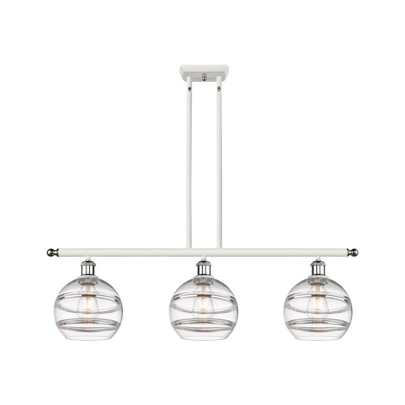 Innovations Lighting 516-3I-10-36 Rochester Linear Rochester 3 Light - White Polished Chrome / Clear