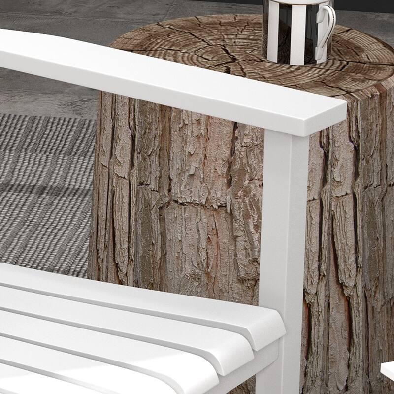 Outsunny Wooden Rocking Chair Set w/ Foldable Side Table, Outdoor Rocker Chairs