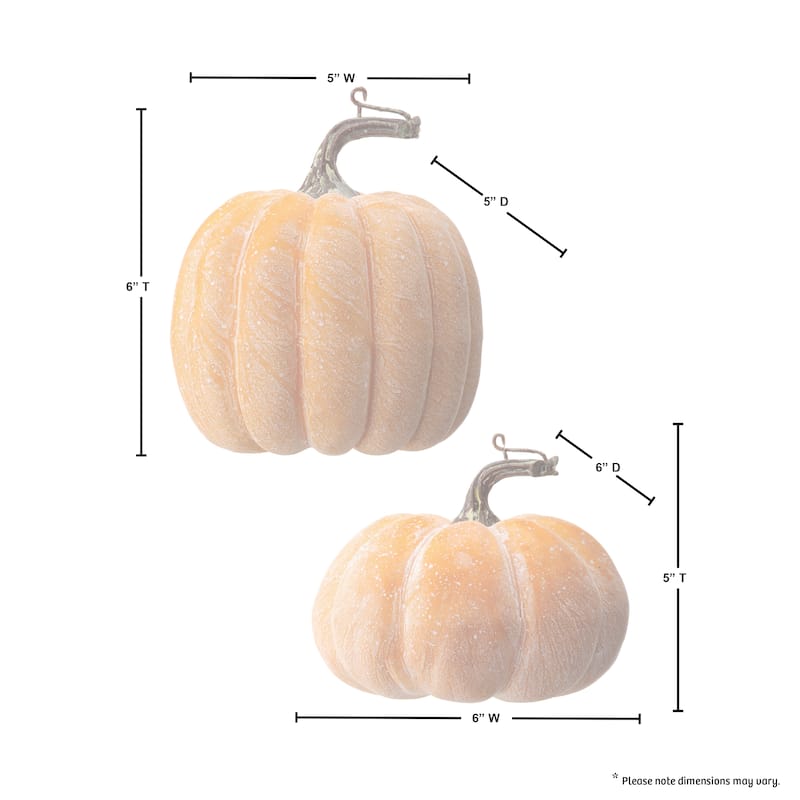 6" Waterproof Weathered Pumpkin Set of 2