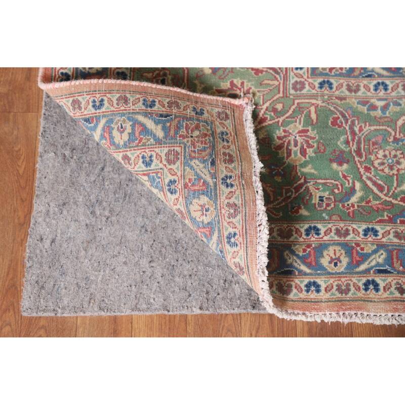 Hand Knotted Oriental 100% Wool Carpet Traditional Floral Oranges & Rust Mashad Area Rug - 13' 4'' X 9' 9''