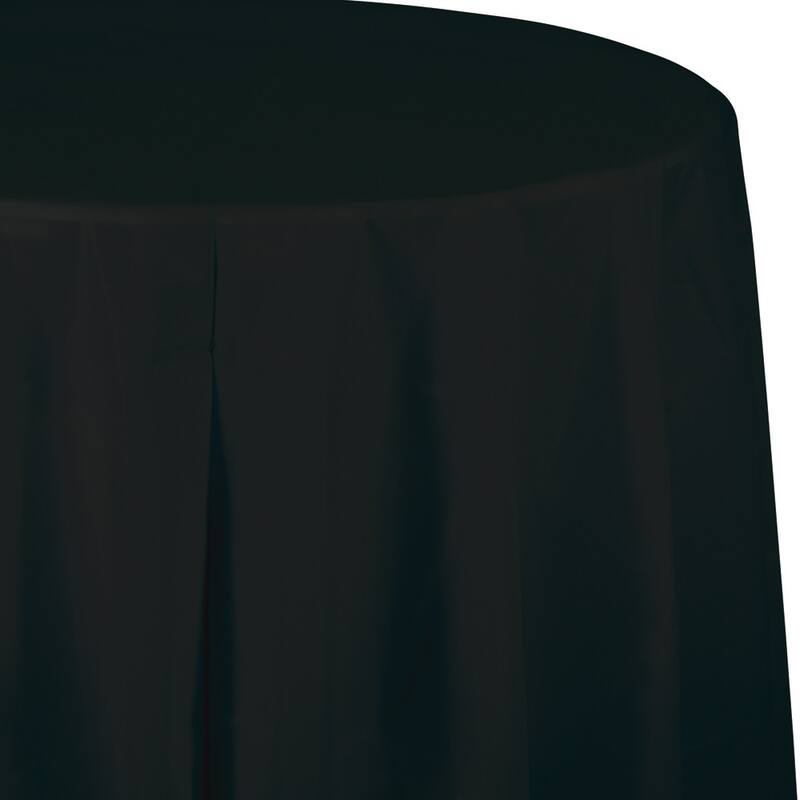 Round Disposable Party Table Covers - 82" - Jet Black - Club Pack of 12