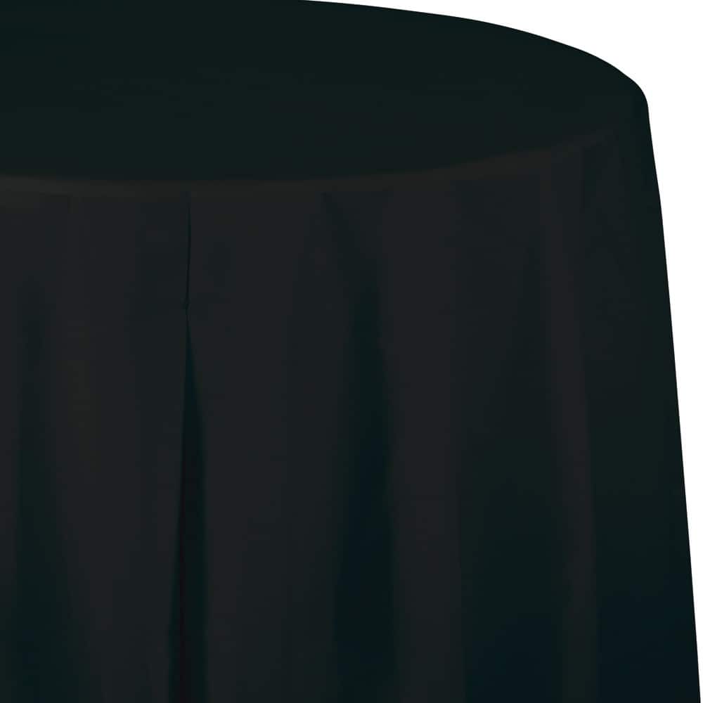 Round Disposable Party Table Covers - 82" - Jet Black - Club Pack of 12
