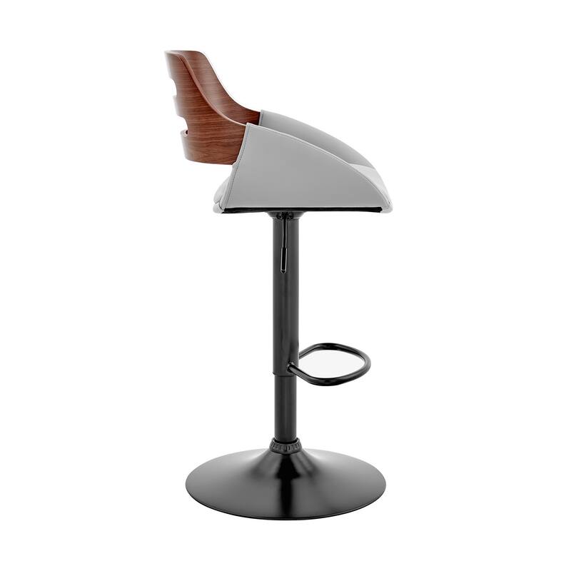 Karter Faux Leather and Wood Adjustable Swivel Bar Stool