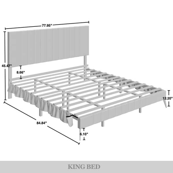 dimension image slide 0 of 7, CraftPorch Modern Velvet Tufted Upholstered Gold Accent Platform Bed