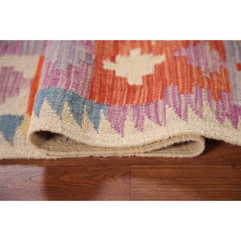 Reversible Kilim Area Rug Flatweave Accent Wool Carpet - 3'4"x 5'2"