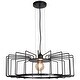 preview thumbnail 1 of 0, Access Lighting Wired - Horizontal Cage Pendant - Black Finish