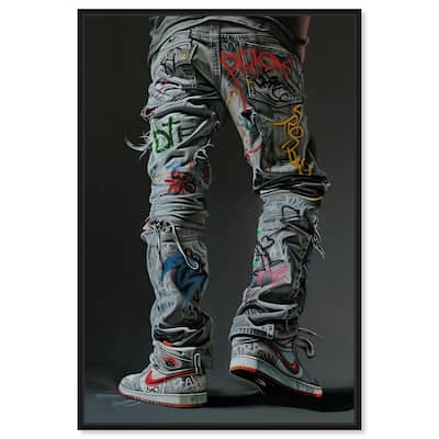 Graffiti Jeans and Sneakers Canvas by Art Remedy