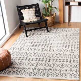 SAFAVIEH Tulum Astra Boho Moroccan Distressed Rug - Ivory/Grey - 5' 3" x 7' 6"
