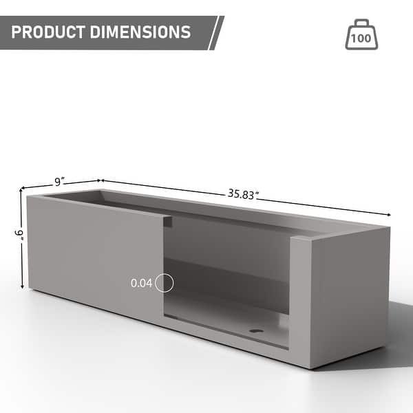 dimension image slide 4 of 6, Dovelina Modern Metal Rectangular Planter- Elevate Your Space, Indoors & Outdoors