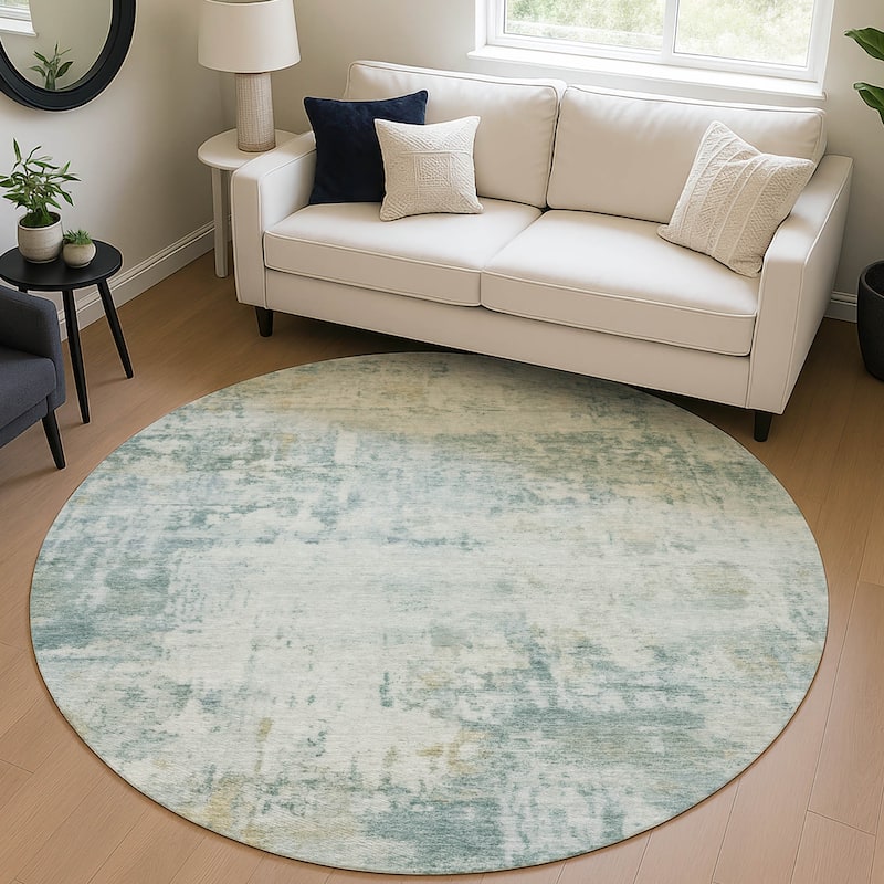 Machine Washable Indoor/ Outdoor Modern Casual Chantille Rug