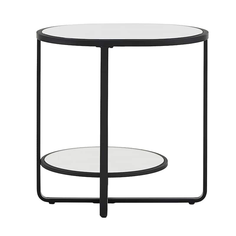 Naches Oval End Table with Antique Mirror Top by iNSPIRE Q Modern