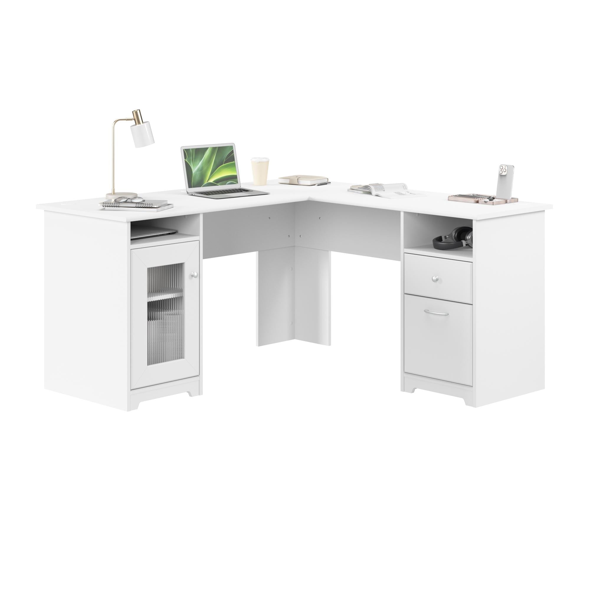 Cabot 60W L Shaped Computer Desk with Storage by Bush Furniture