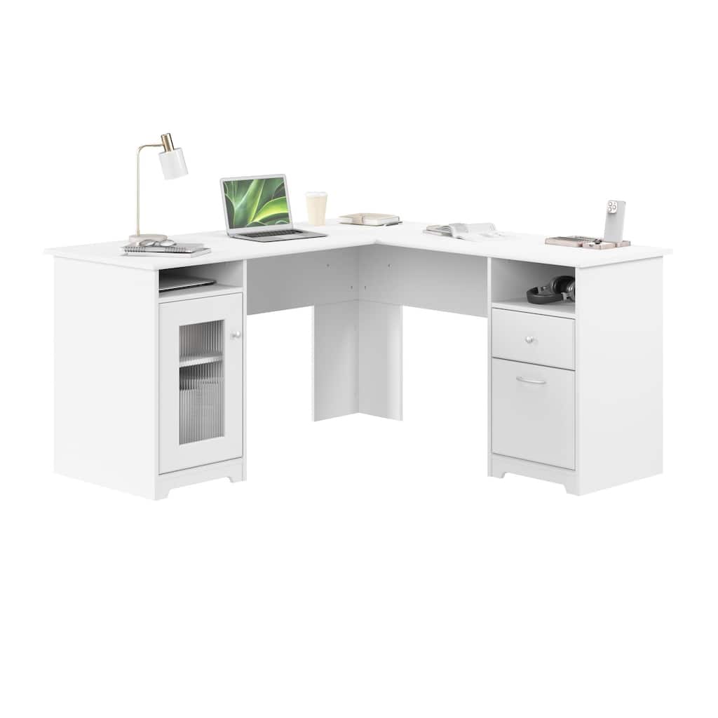 Cabot 60W L Shaped Computer Desk with Storage by Bush Furniture
