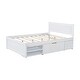 preview thumbnail 23 of 25, Full Size Platform Bed With Drawer And Two Shelves, Easy to Assemble, No Box Spring Required