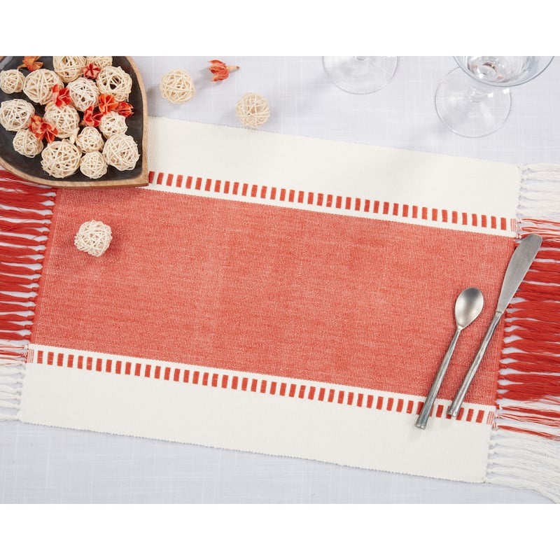 Tassel Trimmed Stripe Placemat (Set of 4)