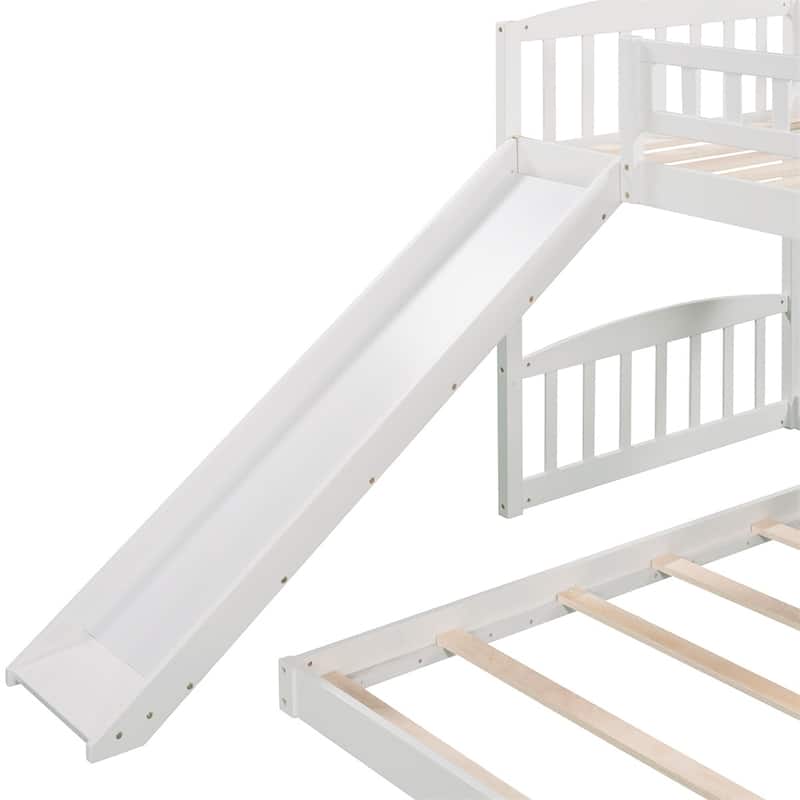 Merax Twin Over Twin Bunk Bed with Slide and Ladder
