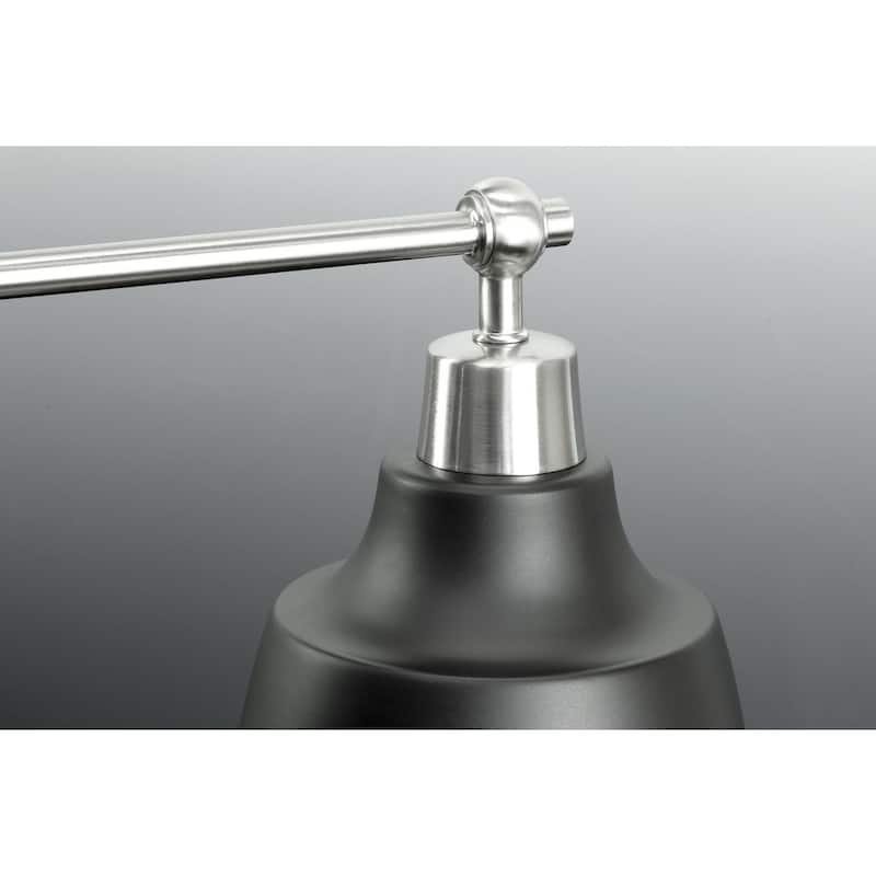 Bramlett 3-light Brushed Nickel/Graphite Metal Shade Bath Vanity Light - 8.120" x 26.620" x 9.620"