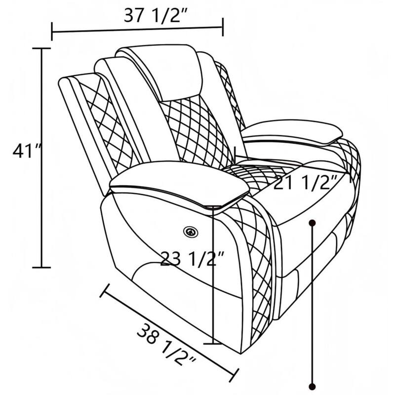 Modern Breathing Leather Recliner Chair with Ambient Lighting and USB-Powered LED