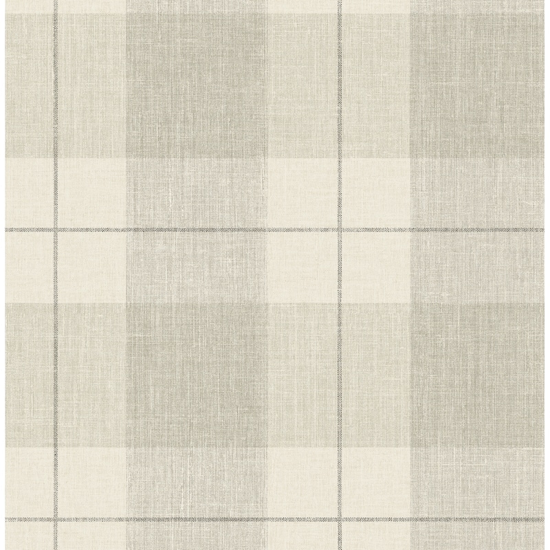 Seabrook Designs Newcastle Plaid Unpasted Wallpaper - 20.5 in. W x 33 ft. L - Greige