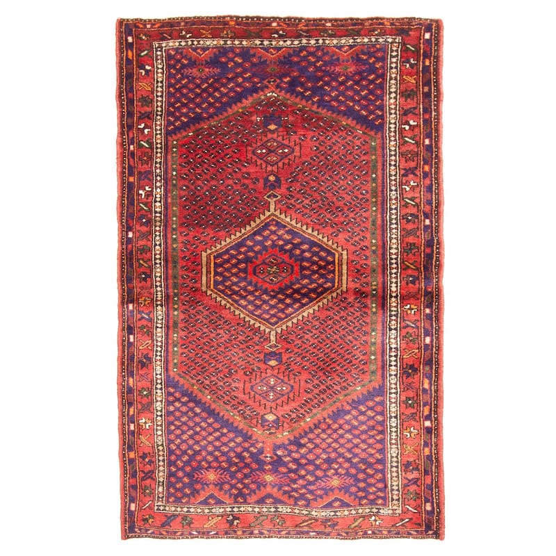 ECARPETGALLERY Hand-knotted Andelz Red Wool Rug - 4'2 x 6'11