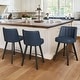 preview thumbnail 51 of 53, 26.in Swivel Bar stool PU Leather/Fabric Upholstered Counter Stool, High Back Armless Stool with Wooden Legs