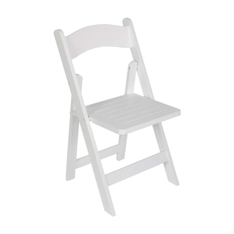 Commercial Grade Solid Wood Portable Folding Dining Chair - 17.5"W x 18"D x 31.25"H - White