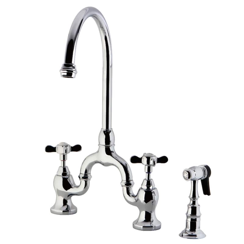 Kingston Brass KS779.BEXBS Essex 1.8 GPM Bridge Kitchen Faucet - Polished Chrome