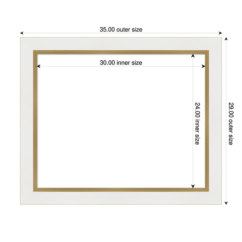 Amanti Art Eva Black Silver Framed Dry Erase Magnetic Board - 35 x 29 in - Eva White Gold
