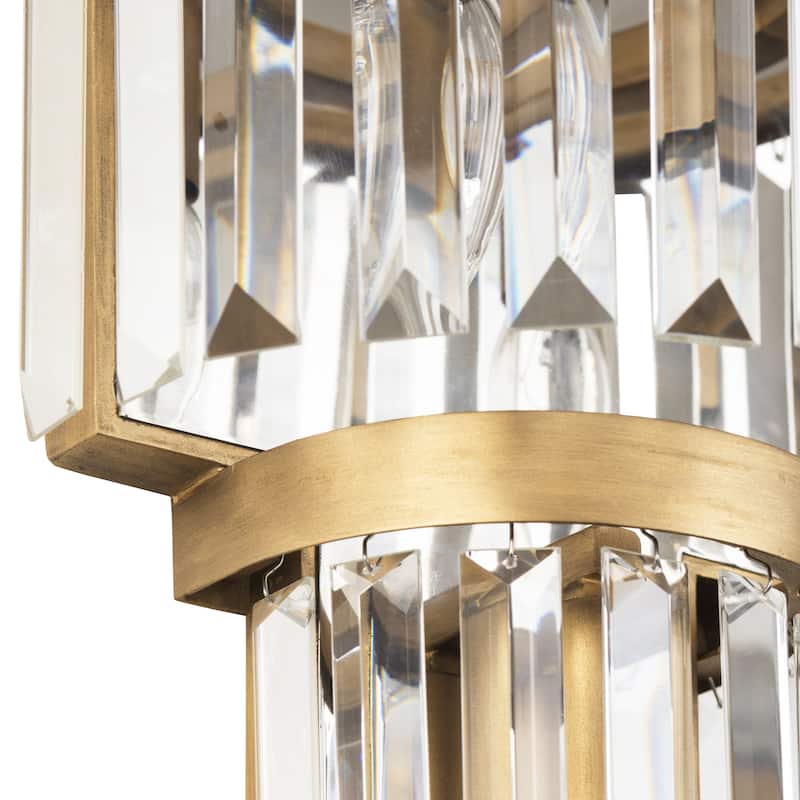 Varaluz Social Club 3-Light 2-Tier Crystal Wall Sconce - Havana Gold