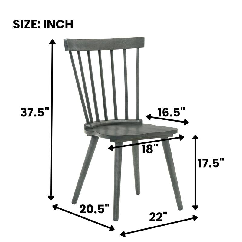 2 Pieces Set Dining Side Chair Rustic Modern Farmhouse Design Retro Design Easy to Assembly