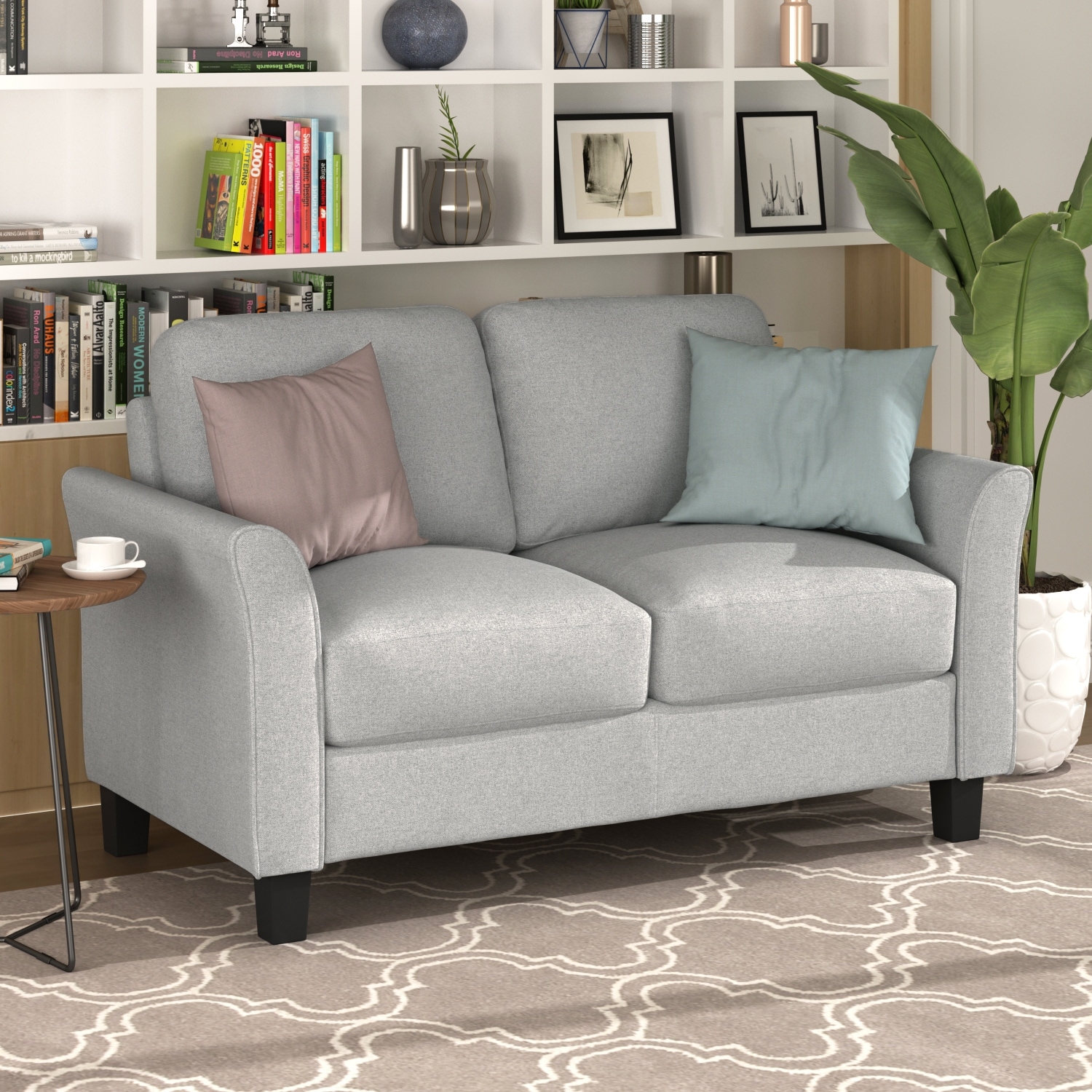 Living Room Furniture Loveseat Sofa Double seat 2 Seater Couch Upholstered Fabric for Small Space Apartment Dorm Office