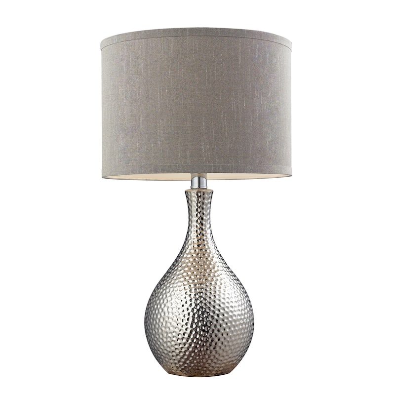 Atlas Lighting Hammered Chrome 21.5'' High 1-Light Table Lamp - Chrome - 21.5 inch High