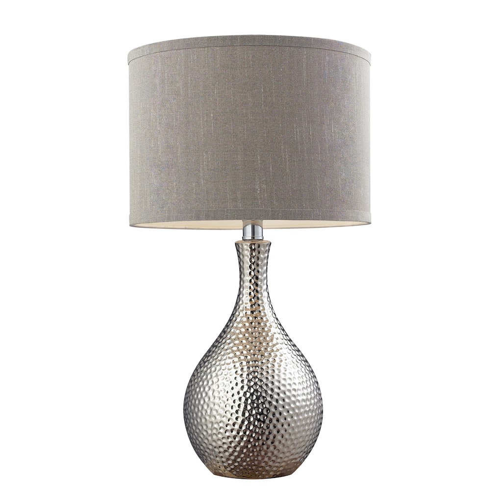 Atlas Lighting Hammered Chrome 21.5'' High 1-Light Table Lamp - Chrome - 21.5 inch High