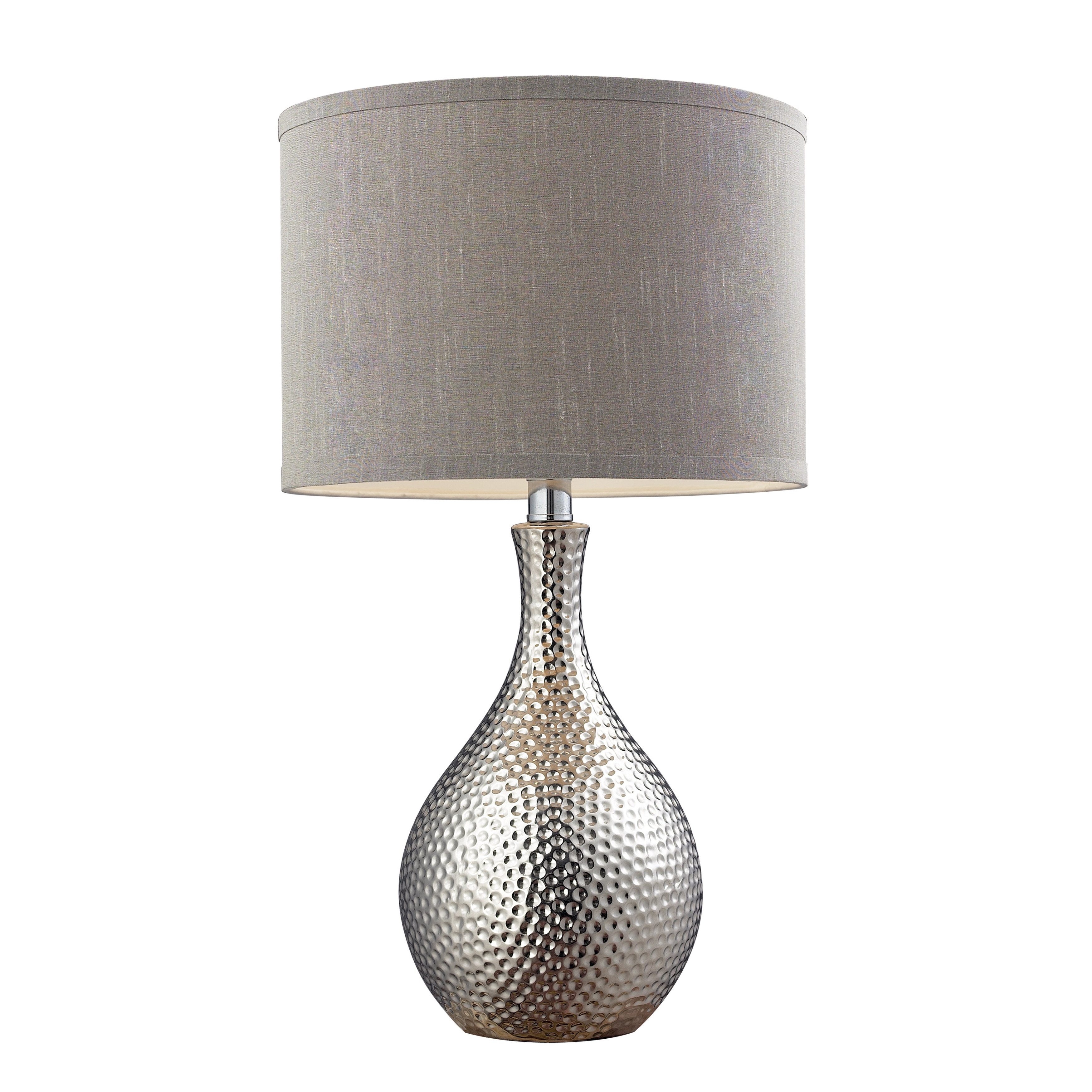 Atlas Lighting Hammered Chrome 21.5'' High 1-Light Table Lamp - Chrome - 21.5 inch High