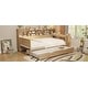 preview thumbnail 13 of 11, Wooden Twin Size Daybed with Storage Shelves, Twin Trundle and Desk, Natural