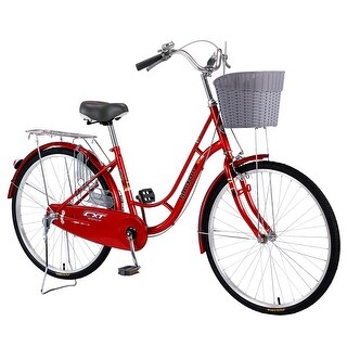 BOSCARE 26 inch Women's Step-Through Hybrid Cruiser Bicycle City ...