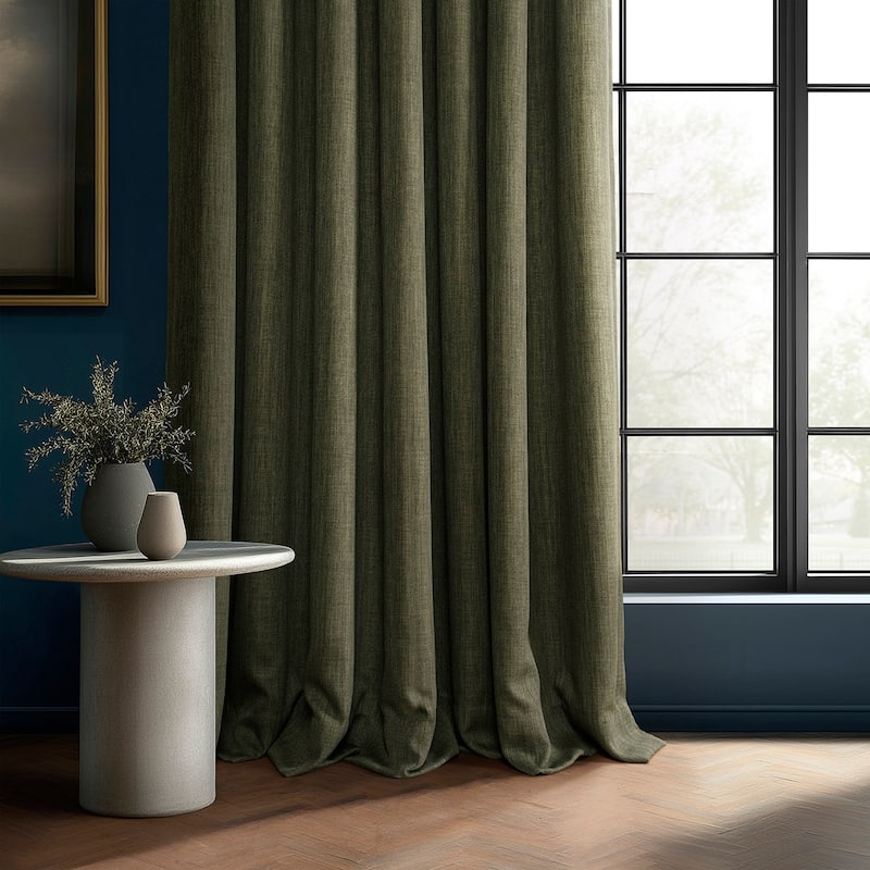 Exclusive Fabrics Faux Linen Extra Wide Room Darkening Curtains (1 Panel)