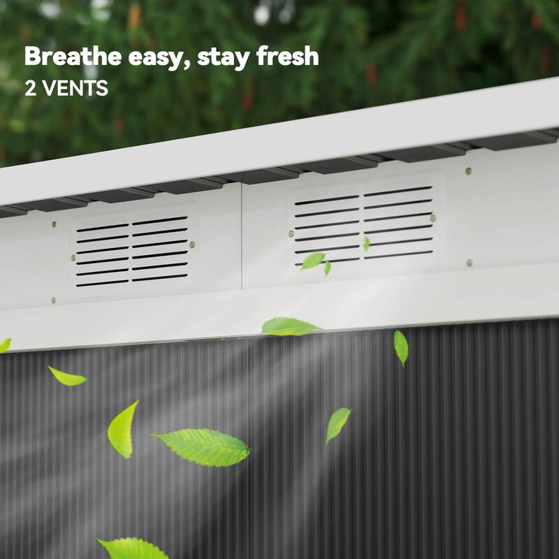 Outsunny 9' x 4' Outdoor Rust-Resistant Metal Garden Vented Storage Shed with Spacious Layout & Durable Construction