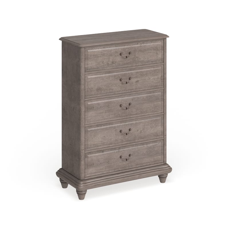 Fusi Rustic Natural Tone Solid Wood 5-Drawer Chest by Furniture of America