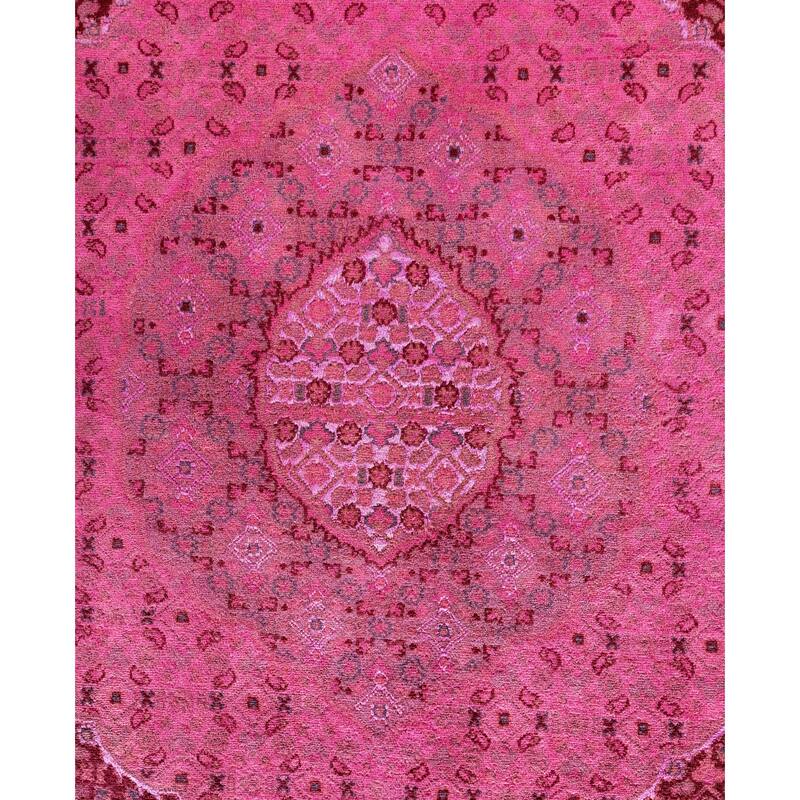 Overdyed One-of-a-Kind Hand-Knotted Area Rug - Pink - 8' 1" x 10' 5"