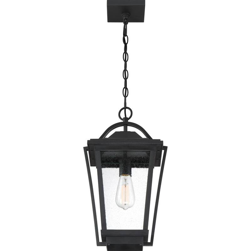 Darius 1-Light Outdoor Hanging Lantern in Earth Black