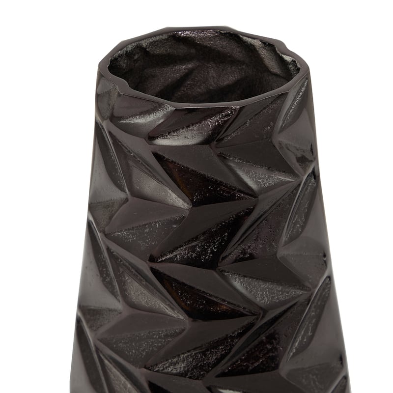 Modern Aluminum Metal Geometric Vase (Set of 2) - Silver, Gold, Black