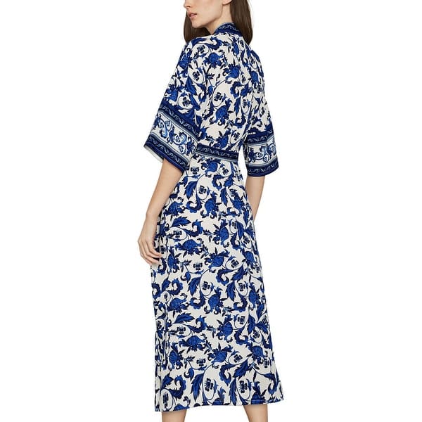 BCBGMAXAZRI Women's Floral Print Wrap Blue Size X-Small - Bed Bath & Beyond  - 40579779